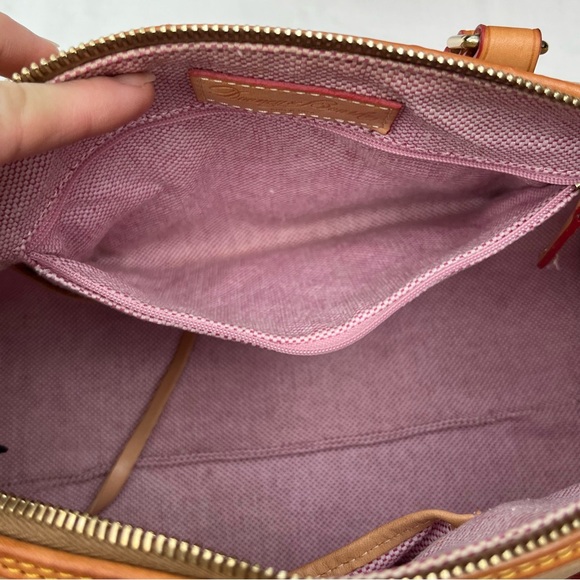 Dooney & Bourke leather barrel satchel in camel - Picture 12 of 15